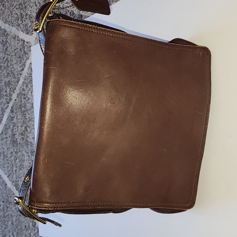 Coach Vintage Brown Leather Monterey Flap Crossbody Bag.  #9829